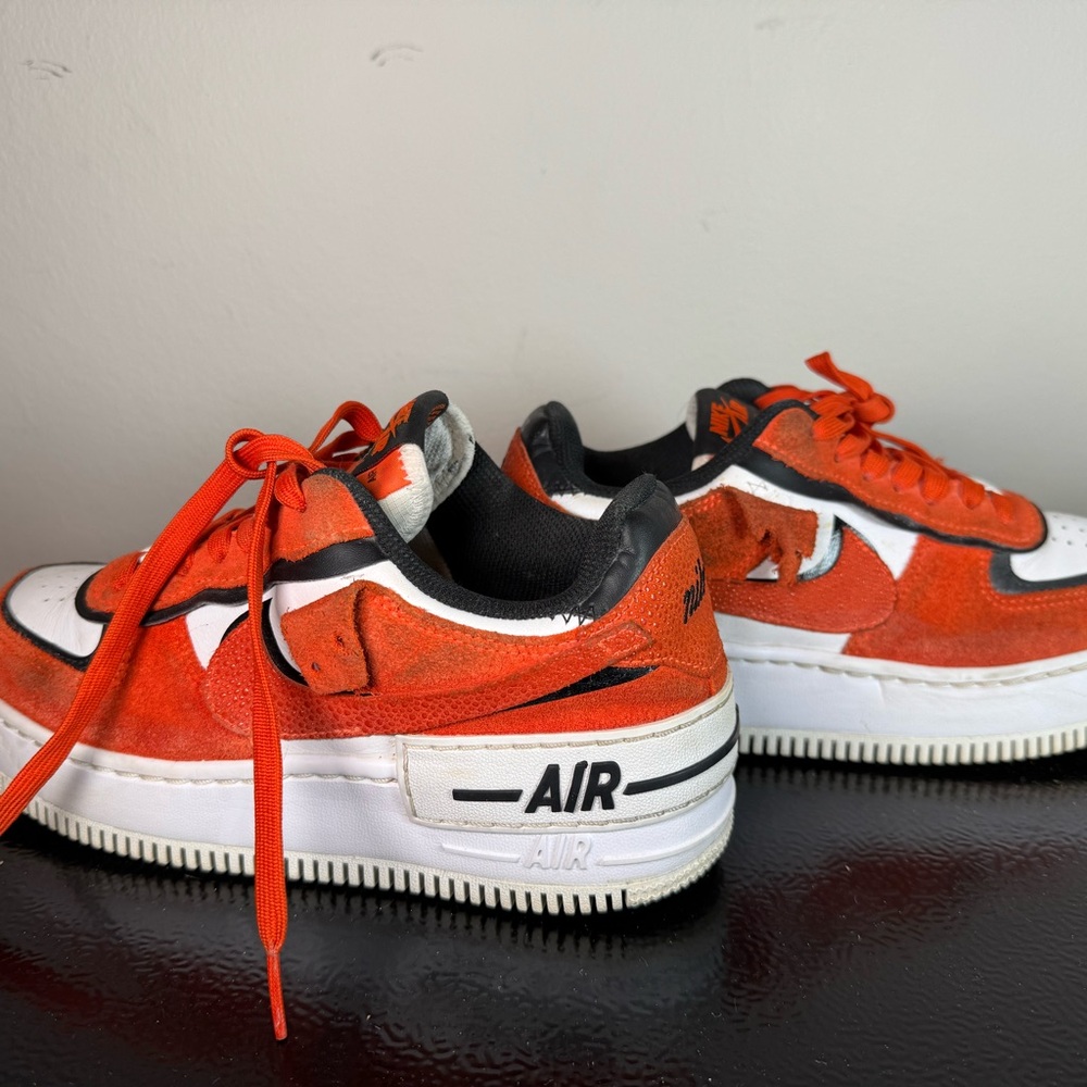 NIKE Wmns Air Force 1 Shadow 'Cracked Leather - Rush Orange'  US W 6.5